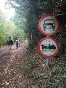Horse and cart road sign